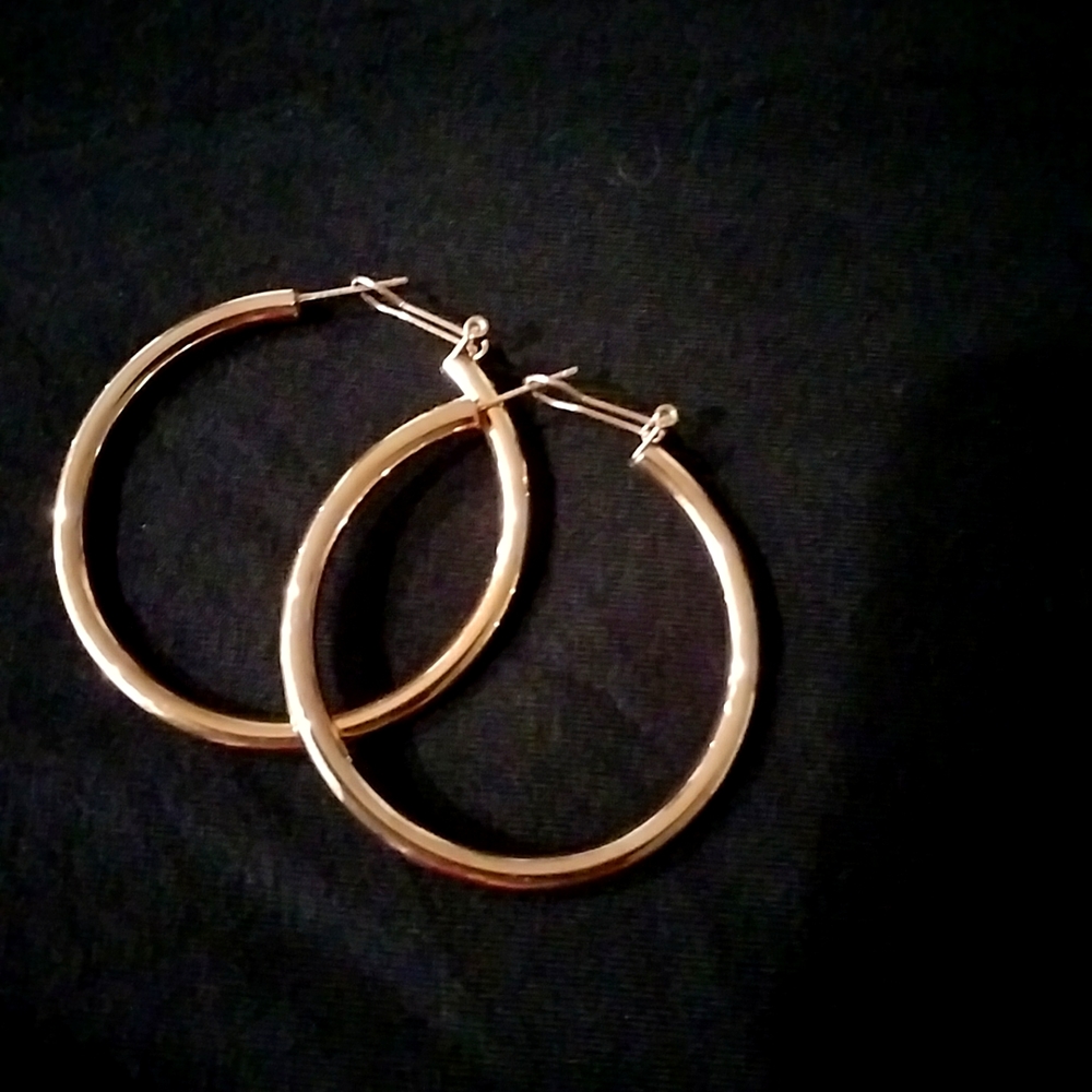 Fashion Rosetone Hoop Earrings